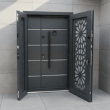 Fort Door Fort Door Laminox Security Door with Ventilated Burglar Guard - Slate Grey