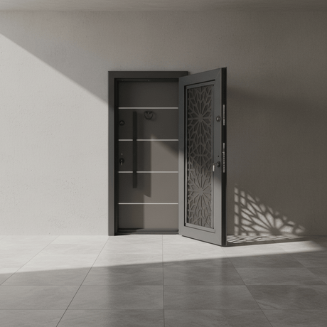 Fort Door Fort Door Laminox Security Door with Ventilated Burglar Guard - Slate Grey