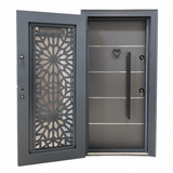 Fort Door Fort Door Laminox Security Door with Ventilated Burglar Guard - Slate Grey