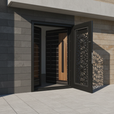 Fort Door Fort Door Laminox Security Door with Ventilated Burglar Guard - Smoked Walnut Black