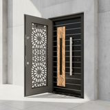 Fort Door Fort Door Laminox Security Door with Ventilated Burglar Guard - Smoked Walnut Black
