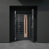 Fort Door Fort Door Laminox Security Door with Ventilated Burglar Guard - Smoked Walnut Black
