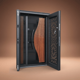 Fort Door Fort Door PVC Security Door with Ventilated Burglar Guard – Copper Walnut