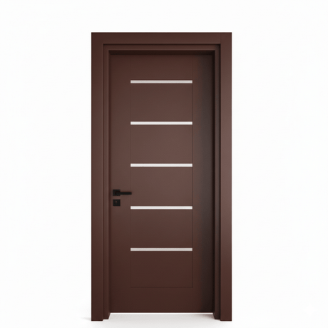 Fort Door Fort Door PVC Waterproof Internal Door 88 cm with Frame & Accessories - Coffee Brown