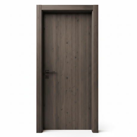 Fort Door Fort Door PVC Waterproof Internal Door 88 cm with Magnetic Frame & Lock - Coffee Brown