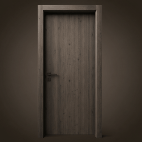 Fort Door Fort Door PVC Waterproof Internal Door 88 cm with Magnetic Frame & Lock - Coffee Brown