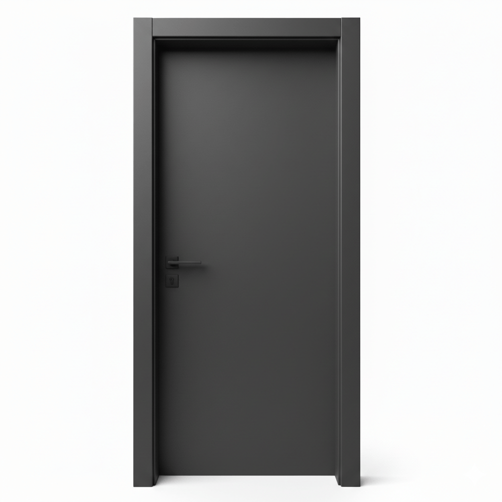 Fort Door Fort Door PVC Waterproof Internal Door 88 cm with Magnetic Frame & Lock - Grey