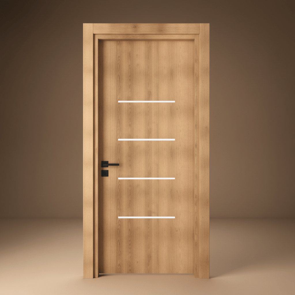 Fort Door Fort Door PVC Waterproof Internal Door with Frame & Accessories - Wooden Color