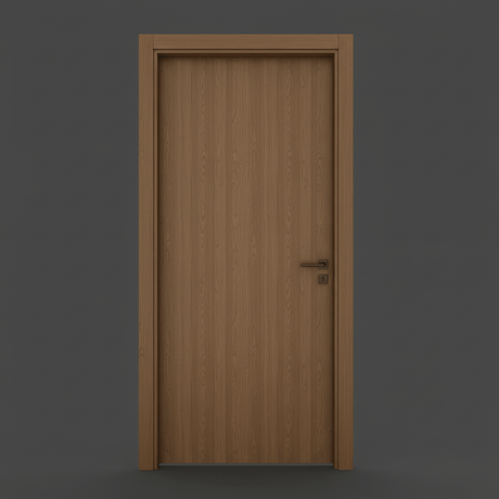 Fort Door Fort Door PVC Waterproof Internal Door with Magnetic Frame & Lock - Wooden Color