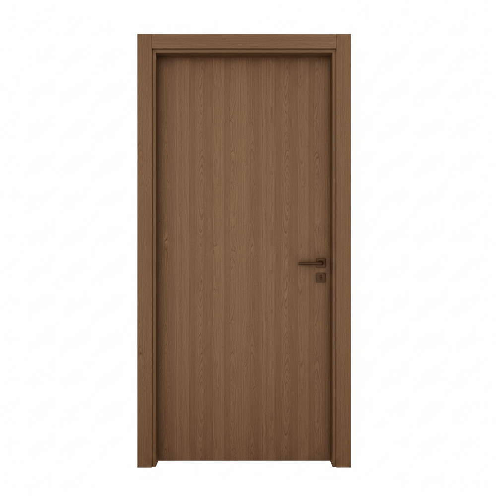Fort Door Fort Door PVC Waterproof Internal Door with Magnetic Frame & Lock - Wooden Color