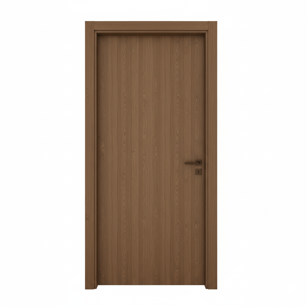 Fort Door Fort Door PVC Waterproof Internal Door with Magnetic Frame & Lock - Wooden Color