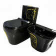 Frencia Toilet & Urinal Frencia Black Water Closet With Wash Basin Complete Set