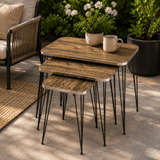 Furniture Sarayi Living Room Furniture Modern 3 Pieces Nesting Coffee Table Set with Walnut Wood Finish F-1213