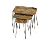 Furniture Sarayi Living Room Furniture Modern 3 Pieces Nesting Coffee Table Set with Walnut Wood Finish F-1213