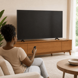 Furniture Sarayi Living Room Furniture Modern 85" TV Stand with 3 Doors & Built-In Handles - R264