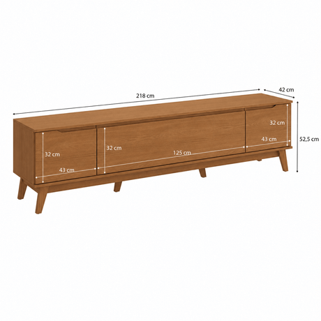 Furniture Sarayi Living Room Furniture Modern 85" TV Stand with 3 Doors & Built-In Handles - R264