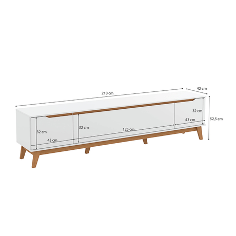 Furniture Sarayi Living Room Furniture Modern 85" TV Stand with 3 Doors & Built-In Handles - R264