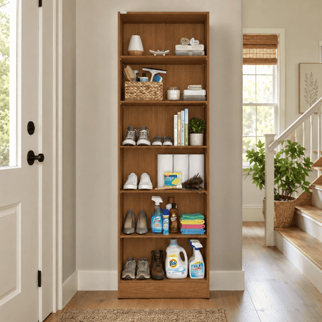 Furniture Sarayi Bedroom Furniture Modern Double Door Wooden Wardrobe with 6 Shelves - T267-CN