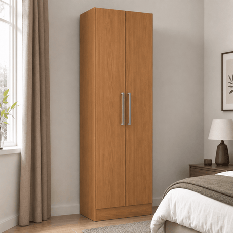 Furniture Sarayi Bedroom Furniture Modern Double Door Wooden Wardrobe with 6 Shelves - T267-CN