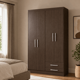 Furniture Sarayi Bedroom Furniture Modern Four Door Wooden Bedroom Wardrobe with 2 Hanging Rails & 2 Drawers - EX086