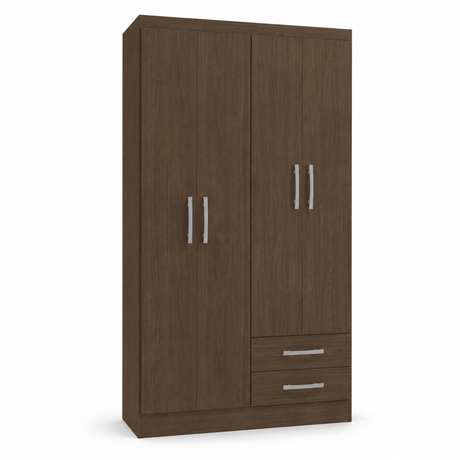 Furniture Sarayi Bedroom Furniture Modern Four Door Wooden Bedroom Wardrobe with 2 Hanging Rails & 2 Drawers - EX086