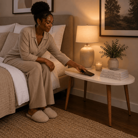 Furniture Sarayi Living Room Furniture Modern Oval Coffee Table with Cream Top Finish & Wooden Legs - F-2000