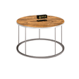 Furniture Sarayi Living Room Furniture Modern Round Coffee Table Wood Finish Top with Silver Metal Frame - F-2317