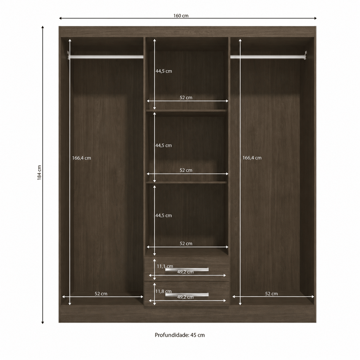Furniture Sarayi Bedroom Furniture Modern Six Door Wooden Bedroom Wardrobe with Dual Mirrors & 2 Drawers - EX0256