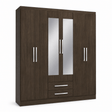 Furniture Sarayi Bedroom Furniture Modern Six Door Wooden Bedroom Wardrobe with Dual Mirrors & 2 Drawers - EX0256