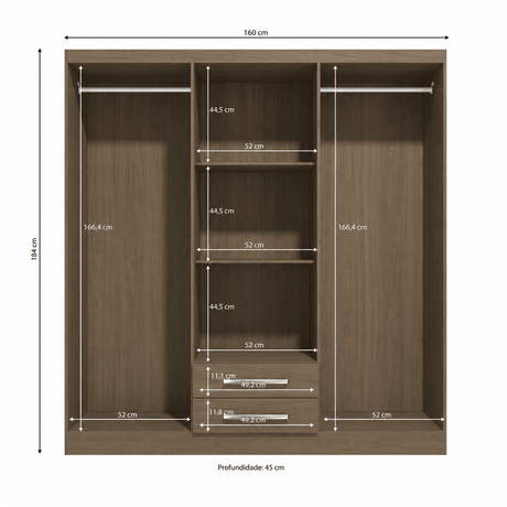 Furniture Sarayi Bedroom Furniture Modern Six Door Wooden Bedroom Wardrobe with Dual Mirrors & 2 Drawers - EX0256