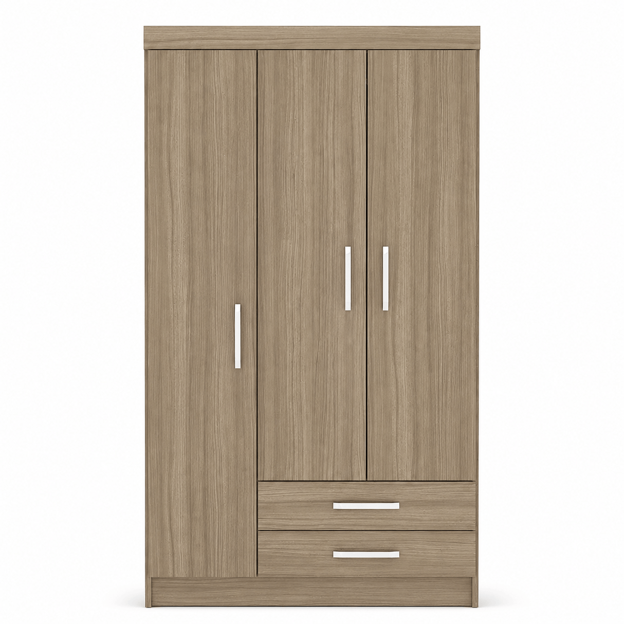 Furniture Sarayi Bedroom Furniture Modern Three Door Wooden Bedroom Wardrobe with Hanging Rail & 2 Drawers - EX085-NT