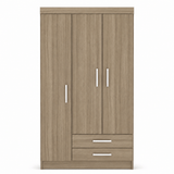 Furniture Sarayi Bedroom Furniture Modern Three Door Wooden Bedroom Wardrobe with Hanging Rail & 2 Drawers - EX085-NT