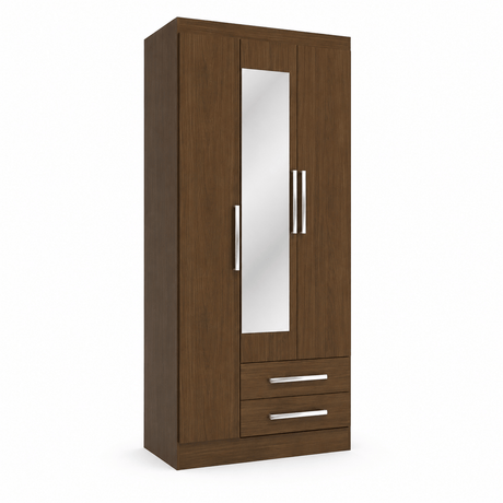 Furniture Sarayi Bedroom Furniture Modern Three Door Wooden Bedroom Wardrobe with Mirror & 2 Drawers - EX098-JA