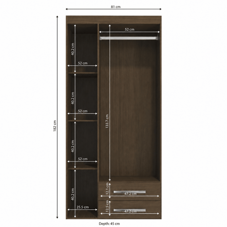 Furniture Sarayi Bedroom Furniture Modern Three Door Wooden Bedroom Wardrobe with Mirror & 2 Drawers - EX098-JA