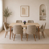 Furniture Sarayi Dining Room Furniture Somono Modern 7-Piece Rectangular Dining Table Set with 6 Upholstered Chairs - STC 05