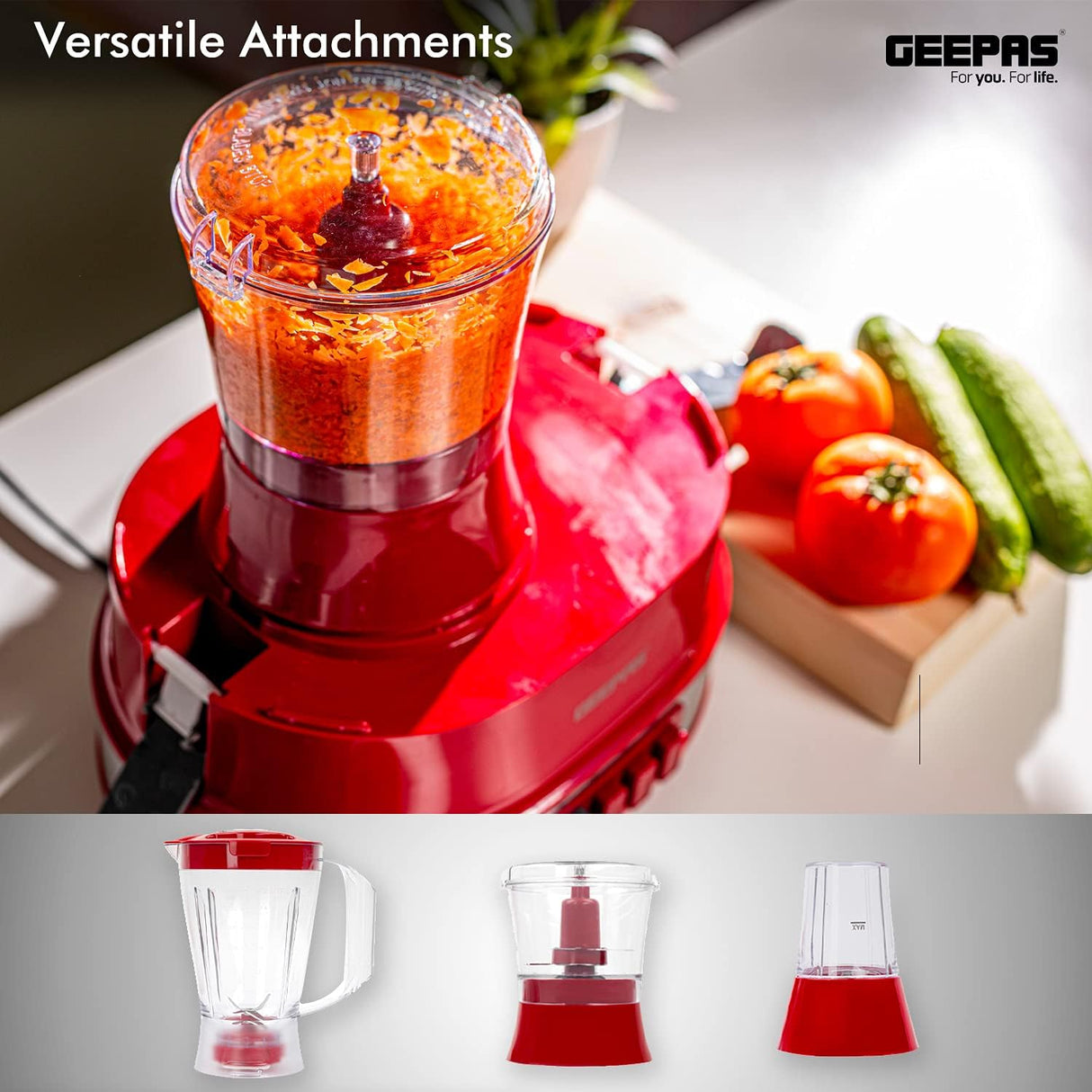 Geepas Electric Blender Geepas 4-in-1 Food Processor 600W - GSB9990