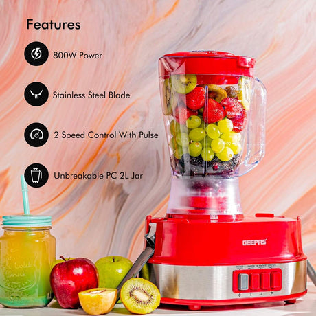 Geepas Electric Blender Geepas 4-in-1 Food Processor 600W - GSB9990