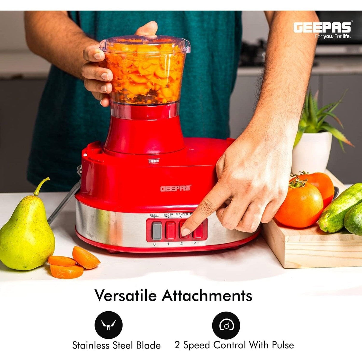 Geepas Electric Blender Geepas 4-in-1 Food Processor 600W - GSB9990