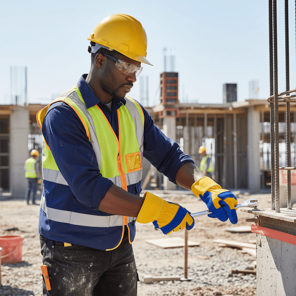 Grado Work Gloves Grado 10.5" Combination Work Gloves with Blue & Yellow Finish - GRA-WCG-10.5