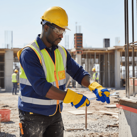 Grado Work Gloves Grado 10.5" Combination Work Gloves with Blue & Yellow Finish - GRA-WCG-10.5