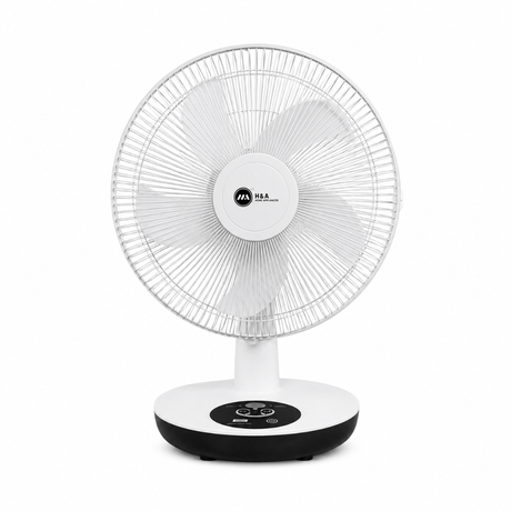 H&A Fan & Cooler H&A 16" Table Top Rechargeable Fan with 3 Speeds, USB Charging Port & LED Night Light – H&A-215-16