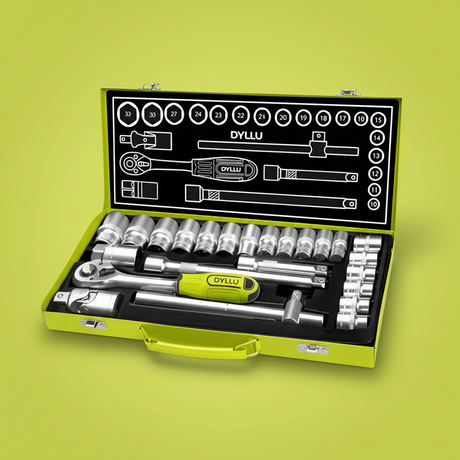 Dyllu 24-Piece 1/2" Drive Socket Set  - DTST2L24
