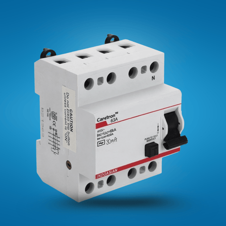 Indoasian Load Centers & Circuit Protection Indoasian Caretron 63A Four Pole RCCB - F/P RCCB 63A, 30mA