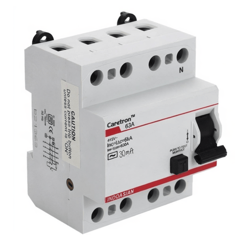 Indoasian Load Centers & Circuit Protection Indoasian Caretron 63A Four Pole RCCB - F/P RCCB 63A, 30mA