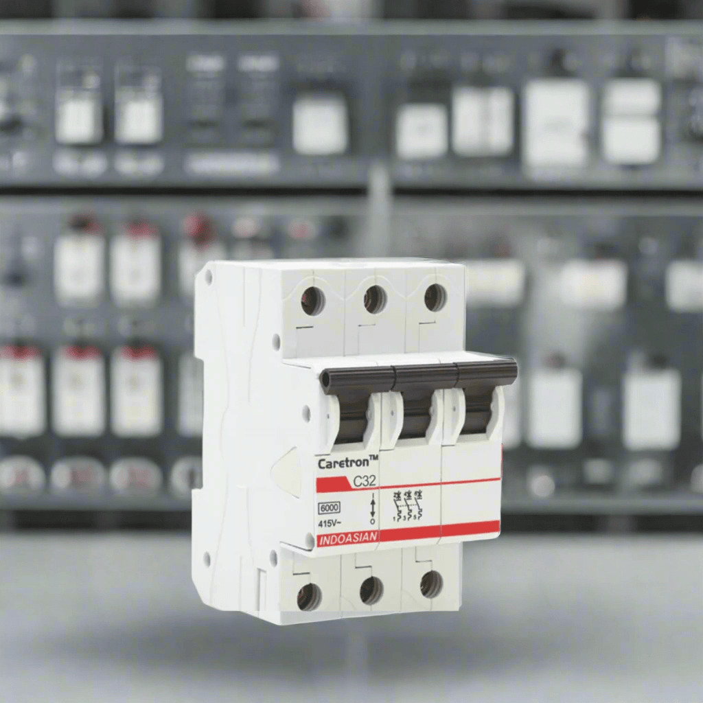 Indoasian Load Centers & Circuit Protection Indoasian Caretron Triple Pole C-Curve MCB TP Series (6A-63A)