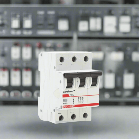 Indoasian Load Centers & Circuit Protection Indoasian Caretron Triple Pole C-Curve MCB TP Series (6A-63A)
