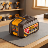 Ingco 4.0Ah battery on a workshop mat