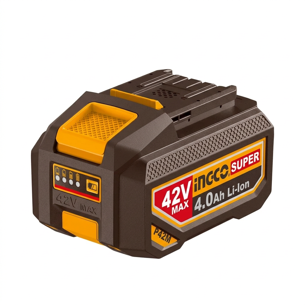 Ingco 42V 4.0Ah battery on white