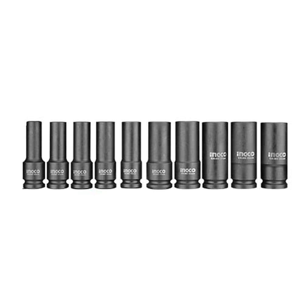 Ingco Sockets & Hex Keys Ingco ½″ 10 Pieces Deep Impact Socket Set - HKISSD12102L