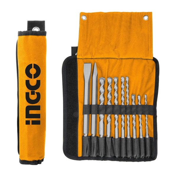 Ingco Drill Bits Ingco 10 Pieces Hammer Drill Bits And Chisels Set - AKD2101